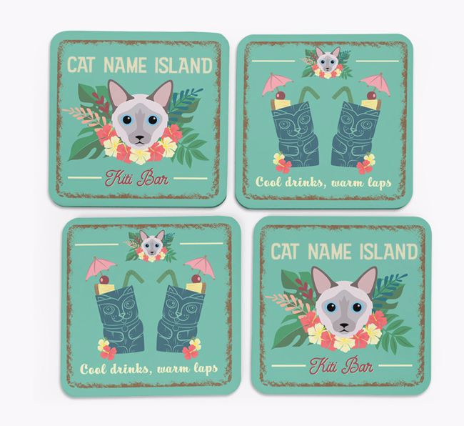 Tiki Bar: Personalised {breedCommonName} Coasters